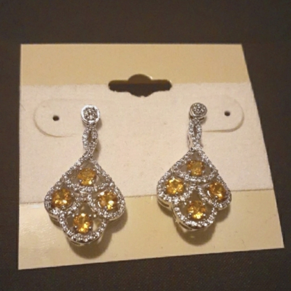 Victoria Wieck Yellow Gemstone Silver Earrings